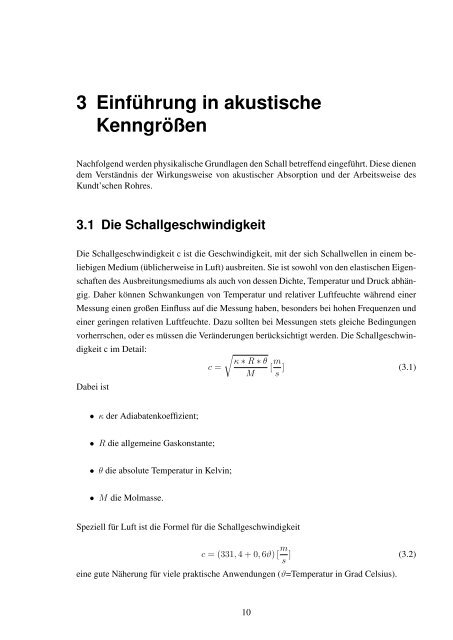 Theoretische und praktische Untersuchungen zur Akustik von ...