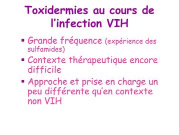 Toxidermie des ARV et de la chimioprophylaxie IO - Infectiologie