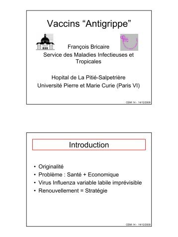 Vaccins antigrippaux - Infectiologie