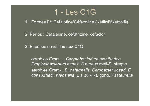 Principales Ã-lactamines : PÃ©nicillines G, A, M ... - Infectiologie