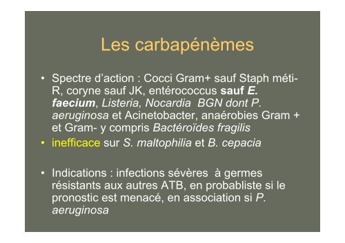 Principales Ã-lactamines : PÃ©nicillines G, A, M ... - Infectiologie