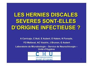 les hernies discales severes sont-elles d'origine ... - Infectiologie