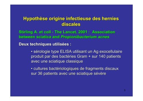 les hernies discales severes sont-elles d'origine ... - Infectiologie