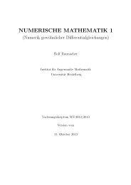 numerische mathematik 1 - Lehrstuhl Numerische Mathematik - Uni ...