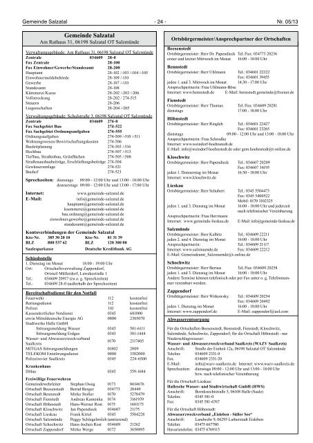 Amtsblatt Nr. 05 vom 21. März 2013 (1.60 MB) - Gemeinde Salzatal