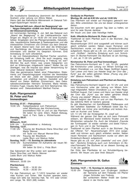 Mitteilungsblatt KW 27 - Immendingen