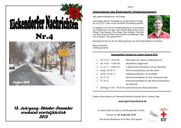 Eickendorfer Nachrichten - Gemeinde Bördeland