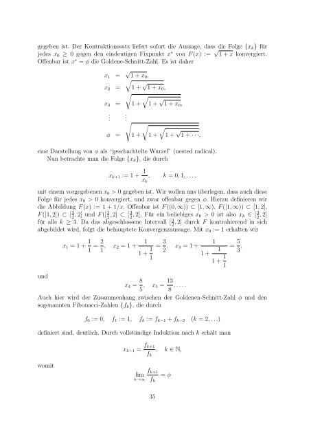 Der goldene Schnitt - Institut für Numerische und Angewandte ...