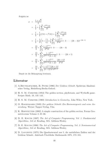 Der goldene Schnitt - Institut für Numerische und Angewandte ...