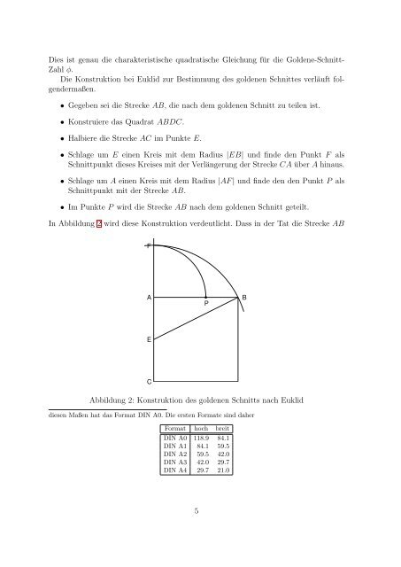 Der goldene Schnitt - Institut für Numerische und Angewandte ...