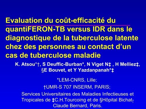 SpÃ©cificitÃ© IDR - Infectiologie