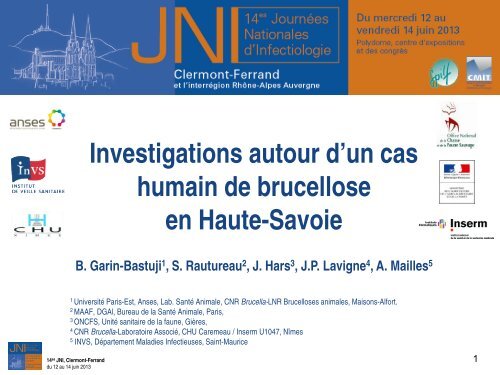 Investigation autour d'un cas humain de brucellose en ... - Infectiologie