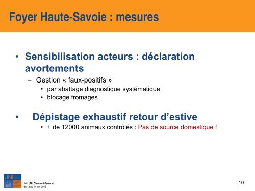 Investigation autour d'un cas humain de brucellose en ... - Infectiologie