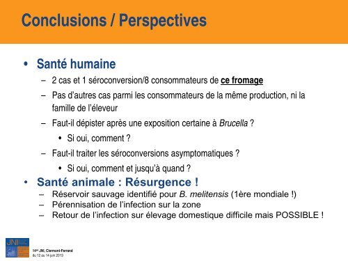 Investigation autour d'un cas humain de brucellose en ... - Infectiologie