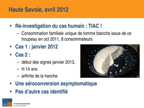 Investigation autour d'un cas humain de brucellose en ... - Infectiologie