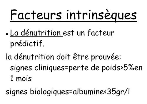 ESCARRES : STADES ET FACTEURS DE RISQUES - Infectiologie