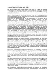 Geschäftsbericht für das Jahr 2003