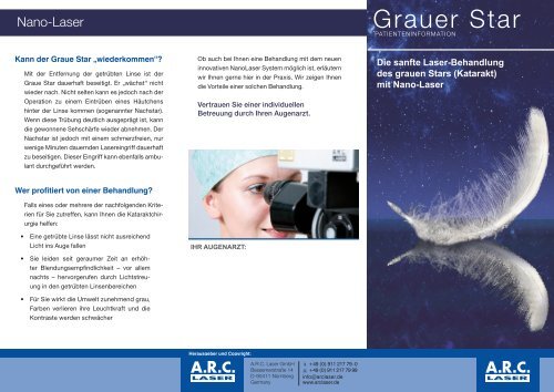 Grauer Star - ARC Laser GmbH