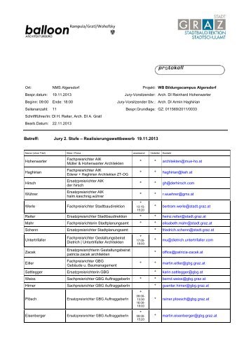 Juryprotokoll_Stufe 2, Tag 2 (pdf, 2MB) - architekturwettbewerb