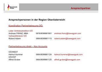 Ansprechpartner Ansprechpersonen in der Region ... - INFINA