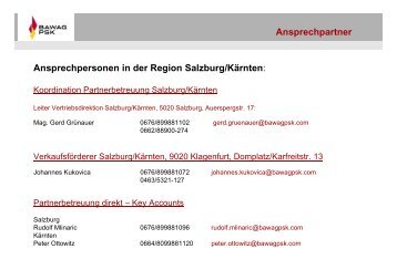 Ansprechpartner Ansprechpersonen in der Region ... - INFINA