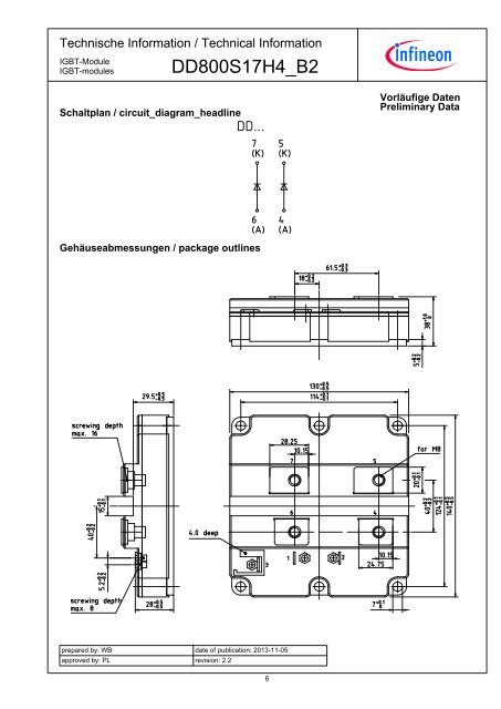 Datasheet / Datenblatt DD800S17H4_B2 - Infineon