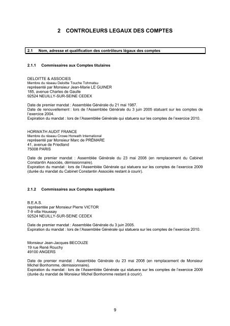RAPPORT ANNUEL 2008 - Info-financiere.fr