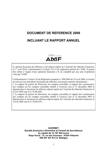 RAPPORT ANNUEL 2008 - Info-financiere.fr