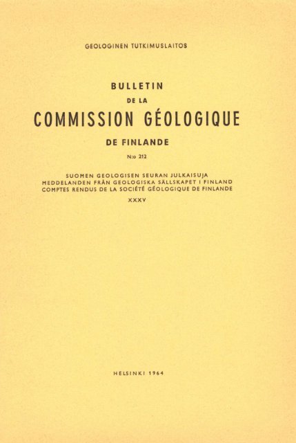 COMMISSION GEOLOGIOUE - Arkisto.gsf.fi
