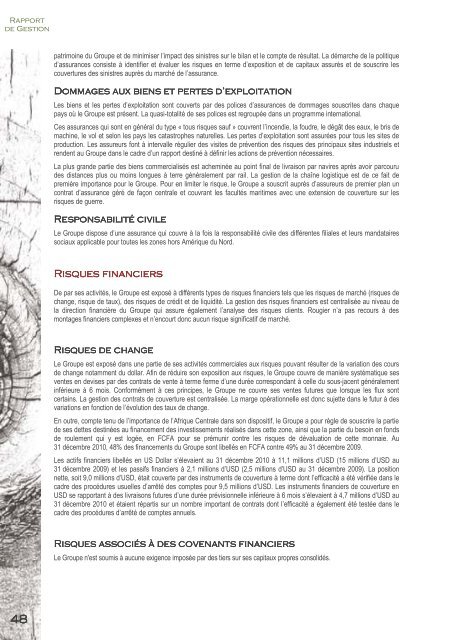 RAPPORT FINANCIER ANNUEL 2010 - Info-financiere.fr