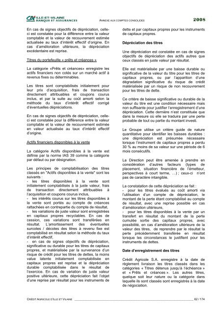 Rapport financier 2008. - CrÃ©dit Agricole Ille-et-Vilaine