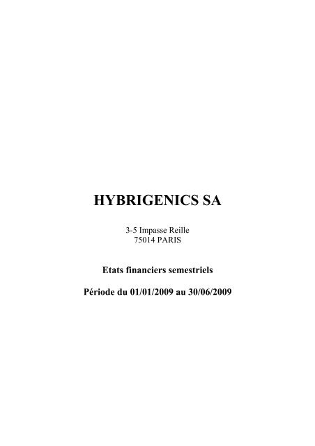 Hybrigenics Annexe 30 juin 2009-FINAL - Info-financiere.fr