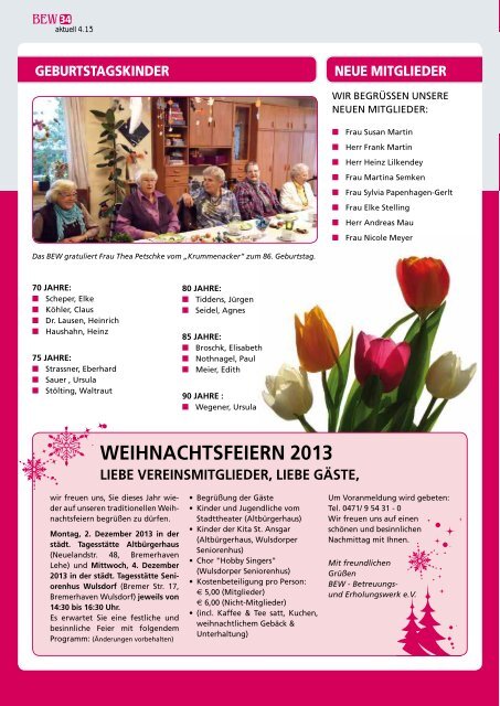 BEW aktuell - Ausgabe 4-20136.00 MB - Betreuungs