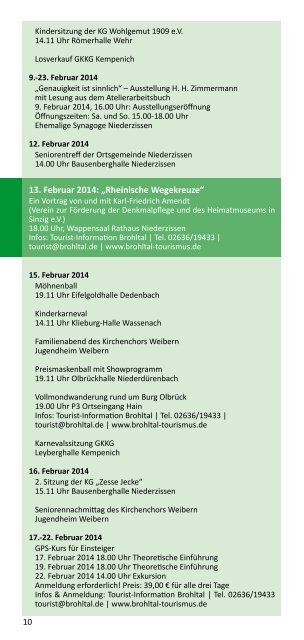 Veranstaltungskalender 2014 als PDF - Verbandsgemeinde Brohltal