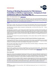 Posting of Briefing Documents for FDA Advisory ... - Info-financiere.fr
