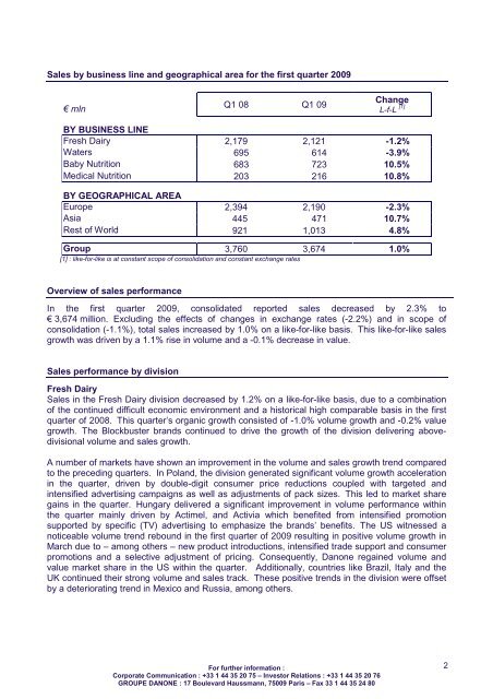 Danone Q1 09 Sales _GB - Info-financiere.fr