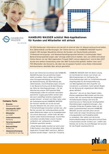 Case Study HAMBURG WASSER - Info-Point-Security