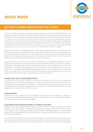 Botnetz-Spam verhindern mit ASMX - Info-Point-Security
