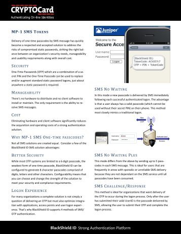 MP-1 / SMS Token Brochure v01 - Info-Point-Security