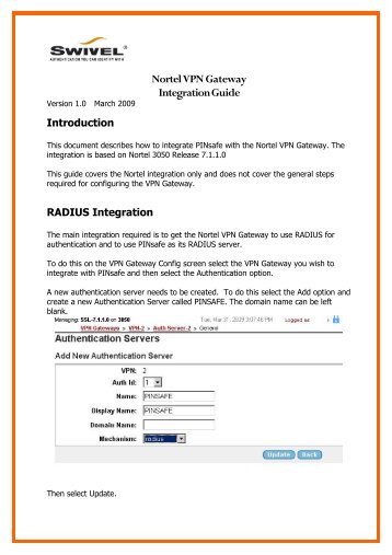 Nortel VPN Gateway Integration Guide - Info-Point-Security