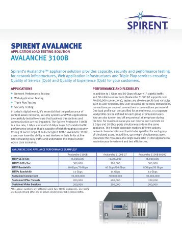 Spirent Avalanche 3100B - Spirent Communications