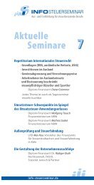 Aktuelle Seminare 7 - Info-Steuerseminar