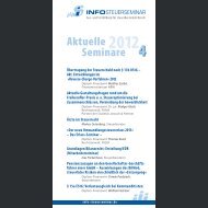 Aktuelle Seminare 4 - Info-Steuerseminar