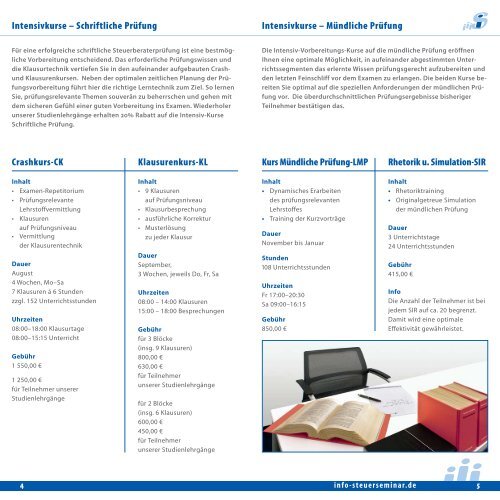 Informationsflyer StB-Ausbildung - Info-Steuerseminar