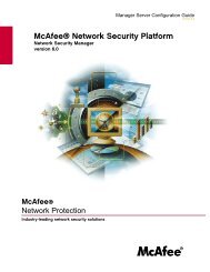 McAfee Network Security Platform 6.0 Manager Server ...