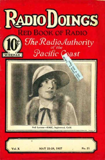 Radio Doings May 22, 1927 - AmericanRadioHistory.Com