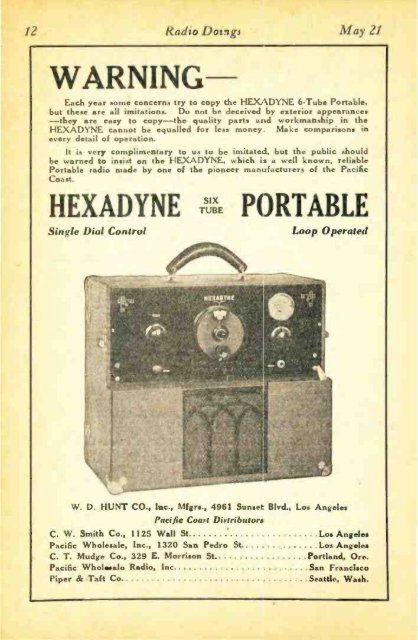 Radio Doings May 22, 1927 - AmericanRadioHistory.Com