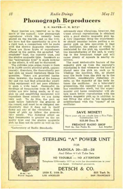 Radio Doings May 22, 1927 - AmericanRadioHistory.Com