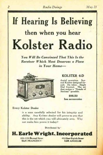 Radio Doings May 22, 1927 - AmericanRadioHistory.Com