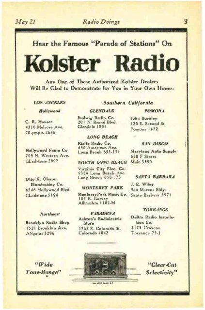 Radio Doings May 22, 1927 - AmericanRadioHistory.Com